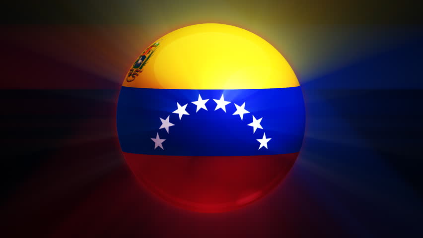 Venezuelan flag spinning globe with shining lights - HD loop 