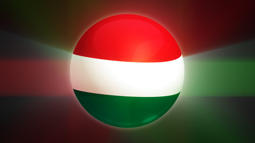Hungarian flag spinning globe with shining lights - HD loop 