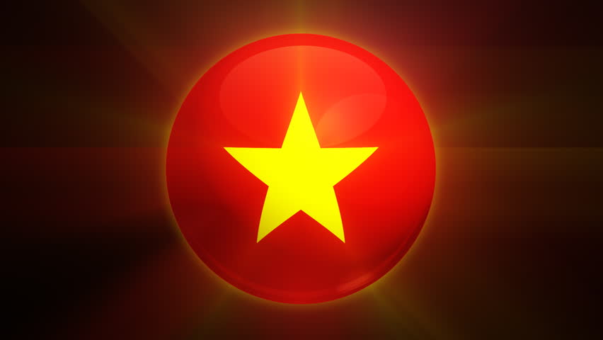 Vietnamese flag spinning globe with shining lights - HD loop 