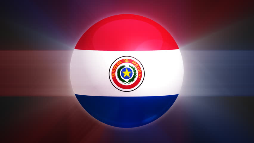 Paraguayan flag spinning globe with shining lights - HD loop 
