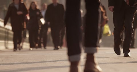 Anonymous crowd during rush hour. Shot in slow motion on RED Epic.