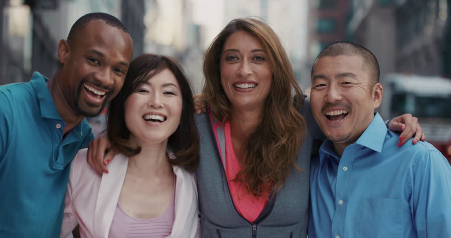 Slow Motion Portrait Of Group Stock Footage Video 100 Royalty Free 12659192 Shutterstock
