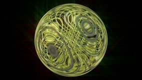 fantastic video animation with glowing light sphere in motion, loop HD 1080p