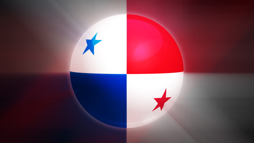 Panamanian flag spinning globe with shining lights - HD loop 