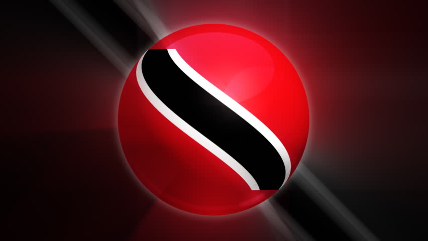 Trinidad and Tobago flag spinning globe with shining lights - HD loop 