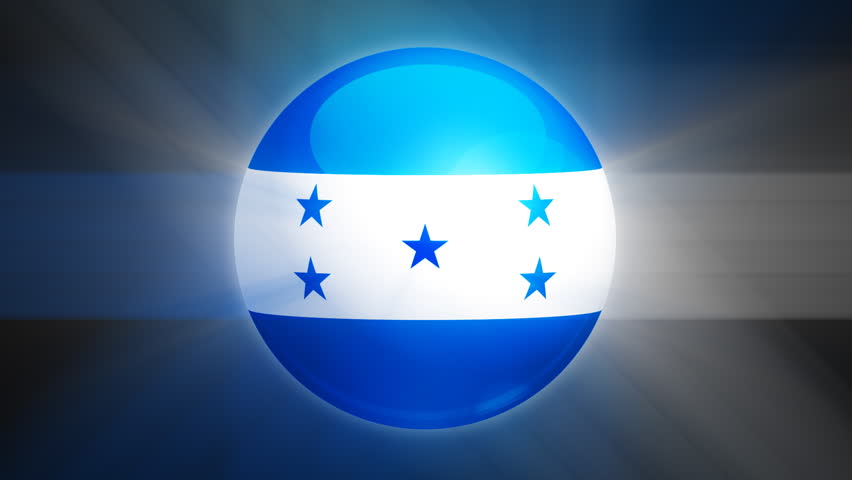 Honduran flag spinning globe with shining lights - HD loop 