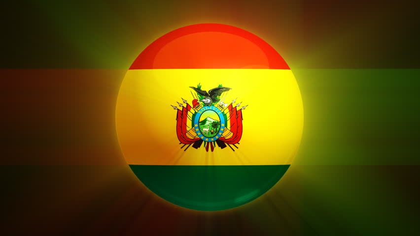 Bolivian flag spinning globe with shining lights - HD loop 