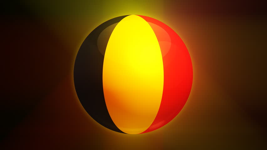 Belgian flag spinning globe with shining lights - HD loop 