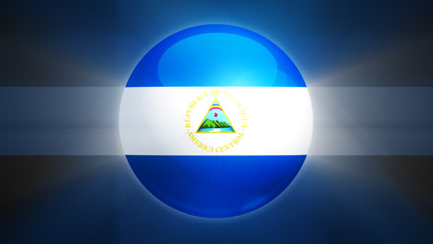 Nicaraguan flag spinning globe with shining lights - HD loop 