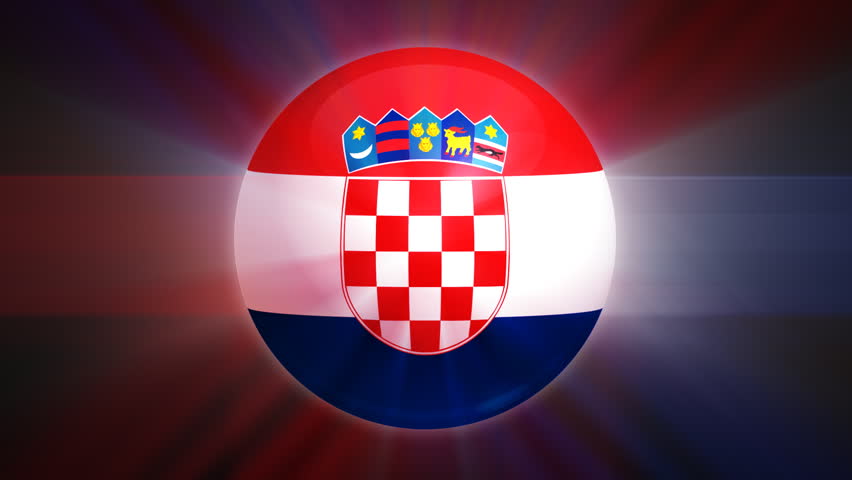 Croatian flag spinning globe with shining lights - HD loop 