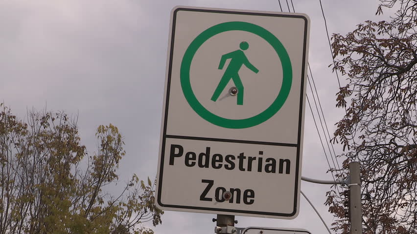 Toronto, Ontario, Canada, November 2015 Pedestrian only zone sign in Toronto
