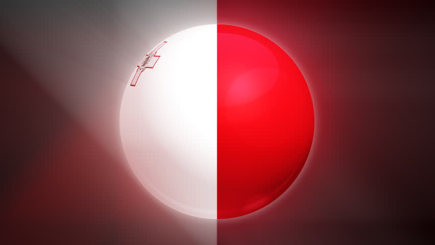 Malta flag spinning globe with shining lights - HD loop 