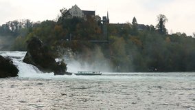 Rhine falls viewpoint, Schaffhausen, Switzerland. Series of Video footage 