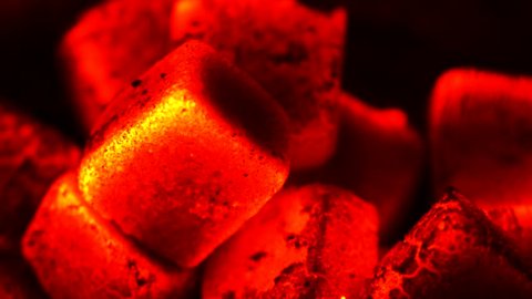 hookah hot coals for smoking and leisure in natural lighting, close up, lounge caffee