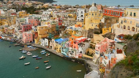 Island of Procida. Naples, Italy. UHD, 4K
