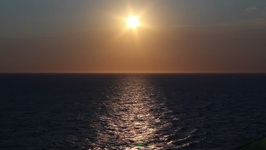 The sunset over the Atlantic Ocean.