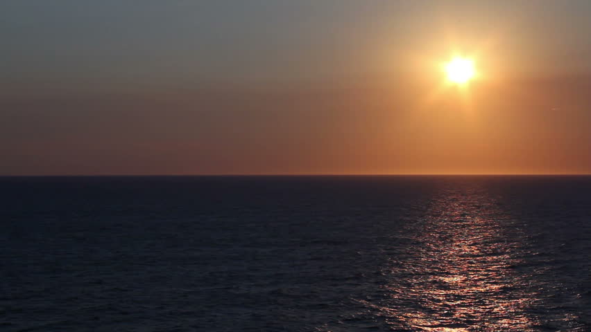 The sunset over the Atlantic Ocean.