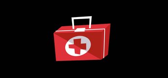 First Aid Kit Animated Cartoon. A great piece of stock in 4k definition, perfect for film, tv, documentaries, reality TV, trailers, infomercials and more!