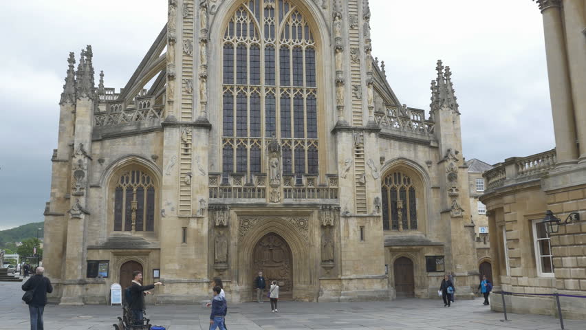BATH, UK on MAY 10th: Bath Abbey in Bath, UK on May 10th, 2015. The abbey is a Grade I listed building, particularly noted for its fan vaulting.

