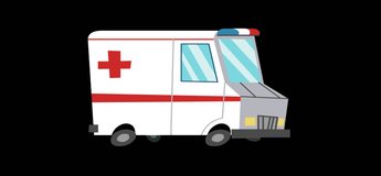 Animated Ambulance. A great piece of stock in 4k definition, perfect for film, tv, documentaries, reality TV, trailers, infomercials and more!