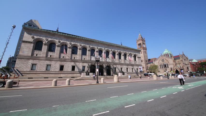 Public library of Boston city, United states at summer day