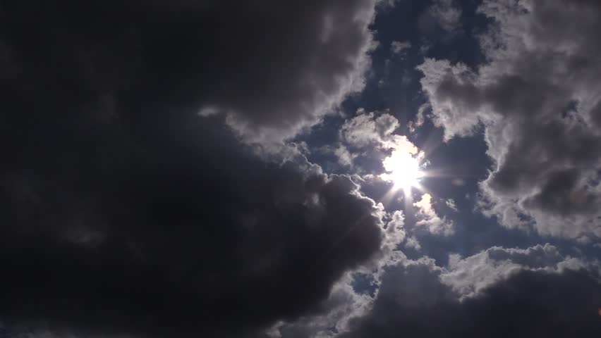 Sun Behind Black Cloud Stock Footage Video (100% Royalty-free) 12741956 ...