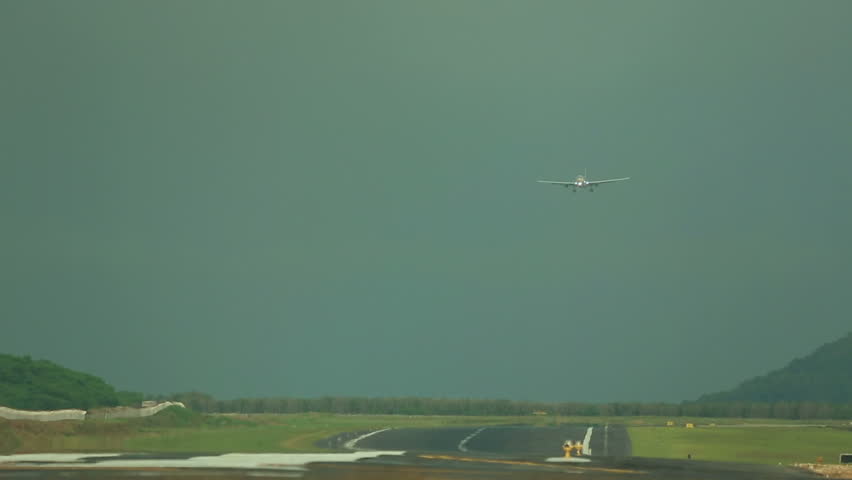 Airbus 330 approaching at Phuket International airport, Thailand