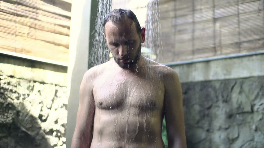 Sad Depressed Man Under Shower Stock Footage Video 100 Royaltyfree