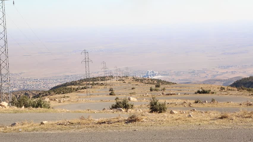 Kurdistan November 2015: High Tension Power Lines Over ISIS held Iraq
