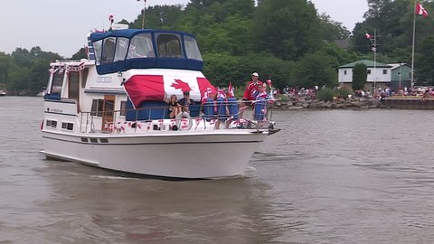 Port Dover Ontario July 2013 Canada day boat parade in Port Dover