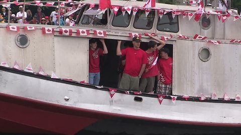 Port Dover, Ontario, Canada July 2013 Canada day boat parade in Port Dover
