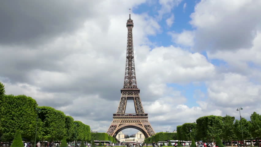 Paris with Louvre and Eifel tower