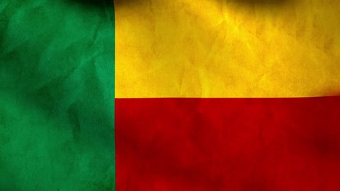 National flag of Benin grunge background