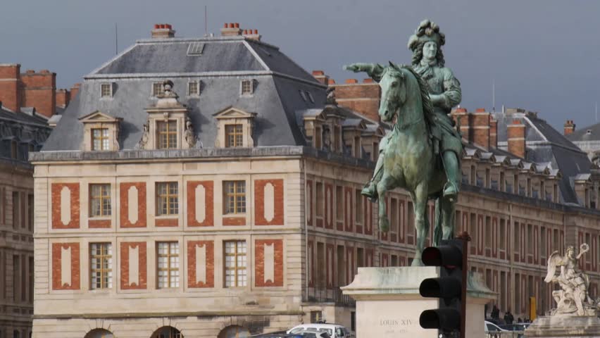 Versailles, France - October, 2015 - Close up of the statue of Louis XIV outside of the Palace of Versailles.