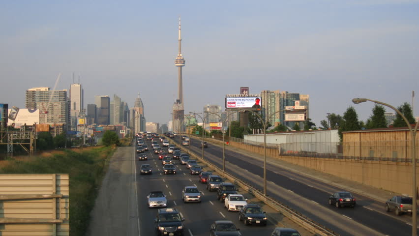TORONTO - CIRCA JULY 2011: (Timelapse View) Late afternoon Toronto skyline and 