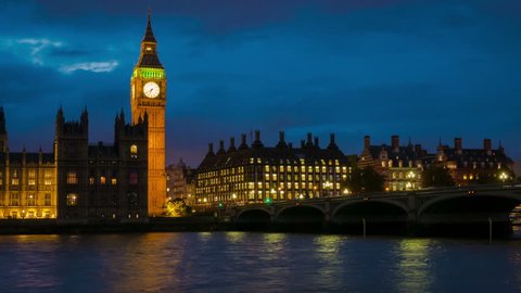 4k Day Night Timelapse Bigben Clear Stock Footage Video (100% Royalty ...