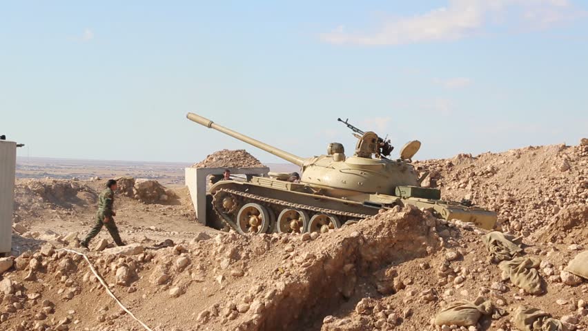 Kurdistan November 2015 Tank Reverses Into Stock Footage Video (100% 