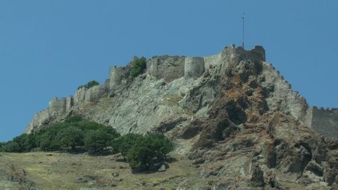 Ancient fortress on a hot afternoon. The island of Lemnos, Greece.
