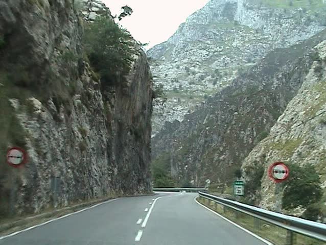 Driving through a mountain road
