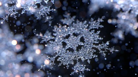 Falling snowflakes (with alpha matte, slow motion, full hd)