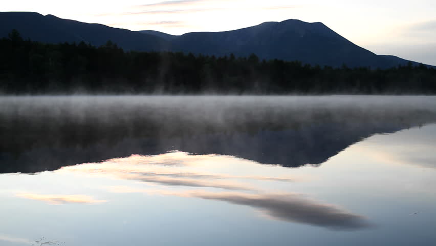 A beautiful view of Mount Katahdin in the early morning.