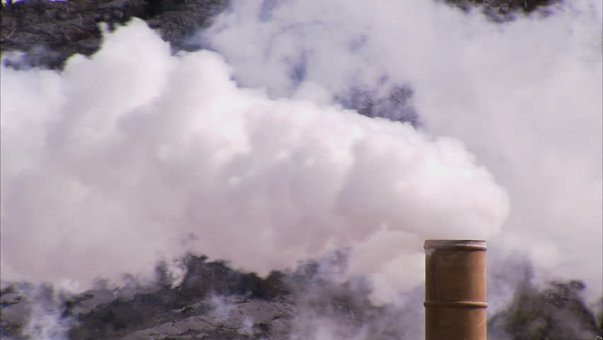 Smoke stacks at cement plant