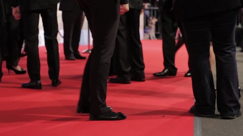 Close up Feet on the Red Carpet at Premiere Event