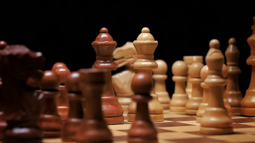 Queen Defeats Opponent's Queen in Spinning Chess Game, Slow Motion Royalty-Free Stock Footage #12857207