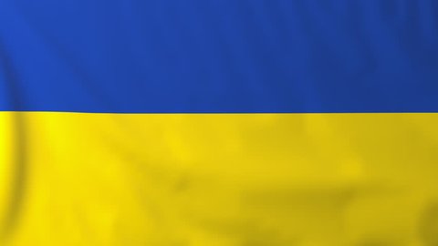 Flag of Ukraine, slow motion waving. Rendered using official design and colors. Highly detailed fabric texture. Seamless loop in full 4K resolution. ProRes 422 codec.