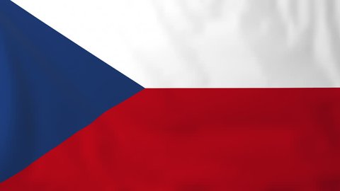 Flag of Czech republic, slow motion waving. Rendered using official design and colors. Highly detailed fabric texture. Seamless loop in full 4K resolution. ProRes 422 codec.