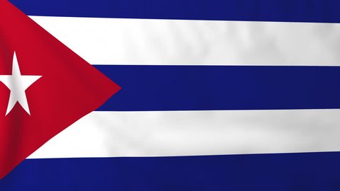 Flag of Cuba, slow motion waving. Rendered using official design and colors. Highly detailed fabric texture. Seamless loop in full 4K resolution. ProRes 422 codec.
