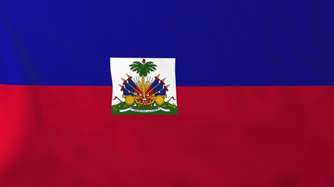 Flag of Haiti, slow motion waving. Rendered using official design and colors. Highly detailed fabric texture. Seamless loop in full 4K resolution. ProRes 422 codec.