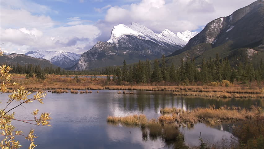 Mount Rundle and Vermilion Lake zoom out part two
