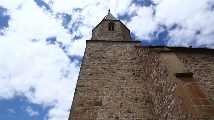 church tower with clouds timelapse